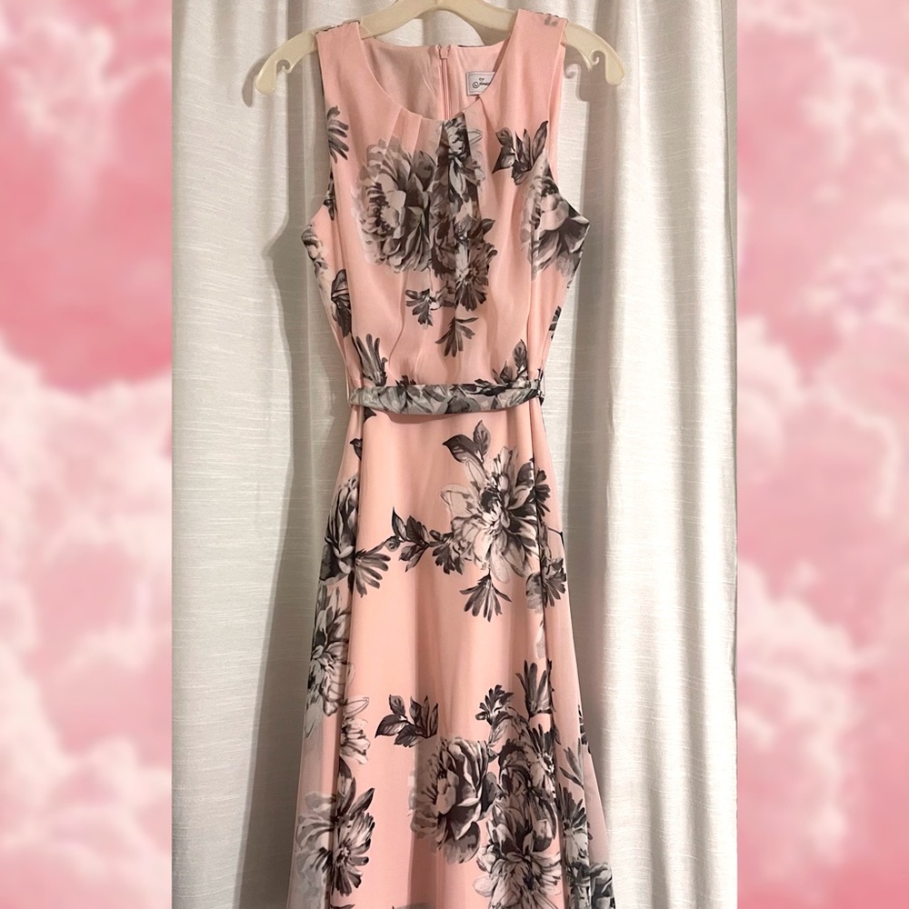 Jessica Howard Pink Floral Midi Dress